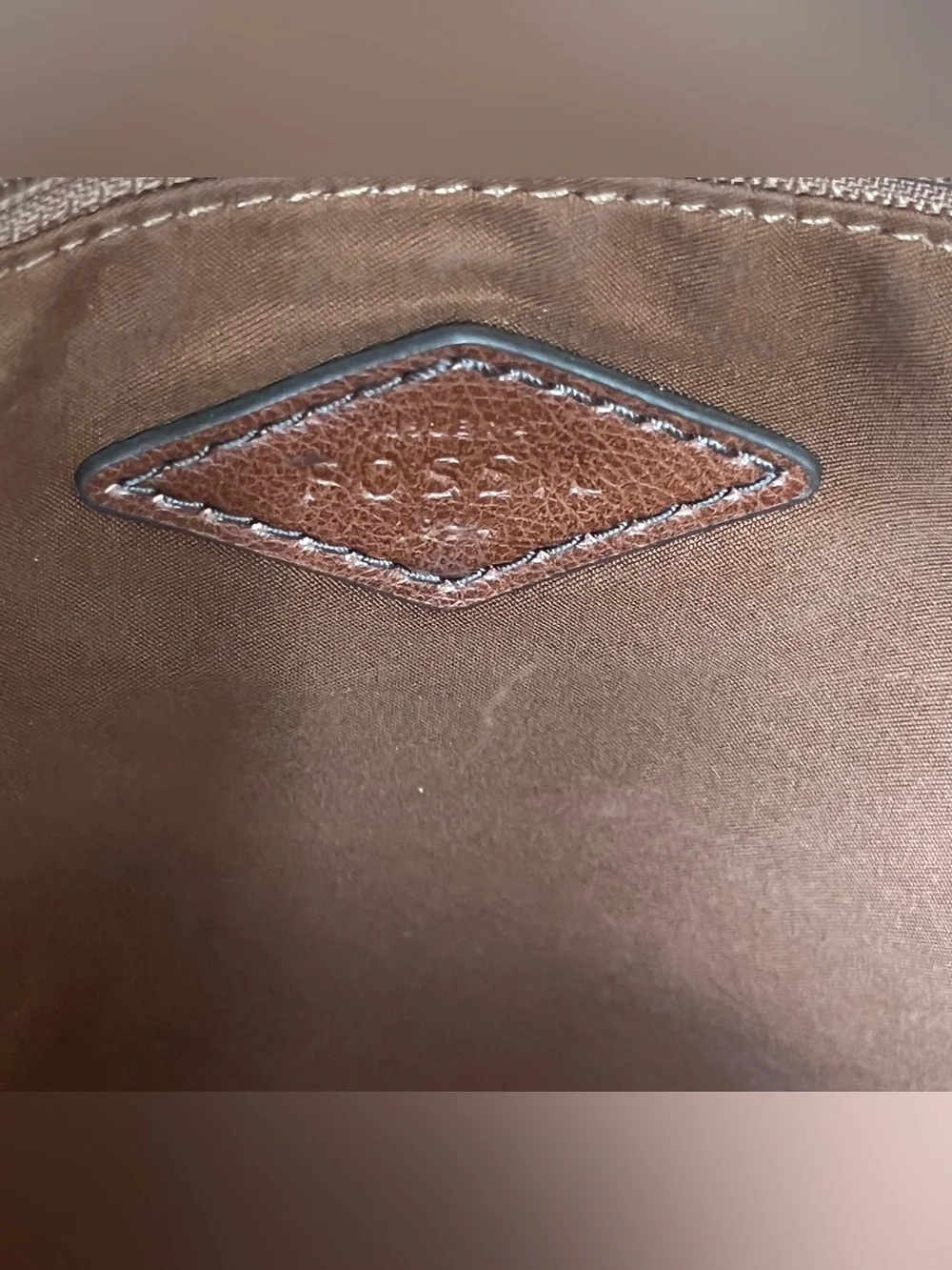 Fossil Skylar Brown Pebble Leather Satchel Attache Hand Bag Purse